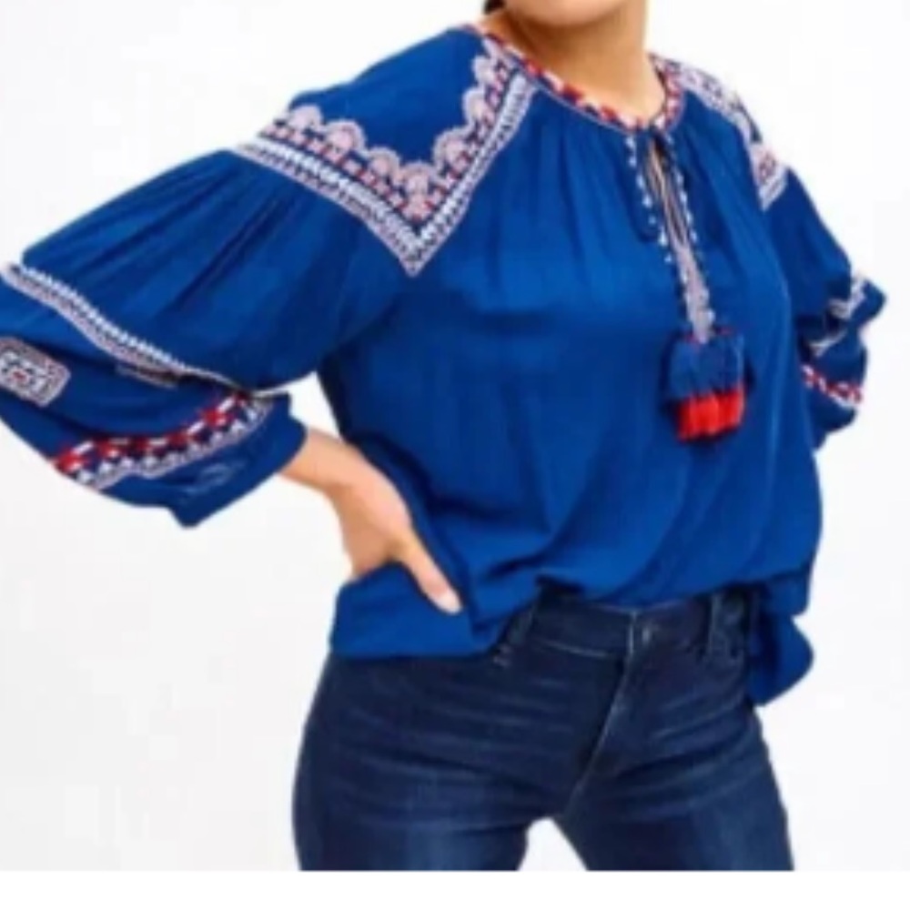 Loft Embroidered Boho Blouse